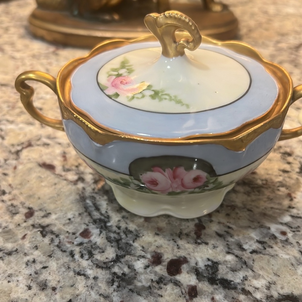 Antique cream and sugar set